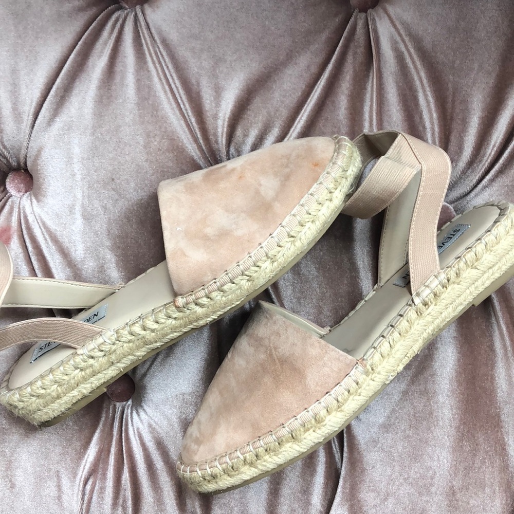 Tan suede leather espadrilles